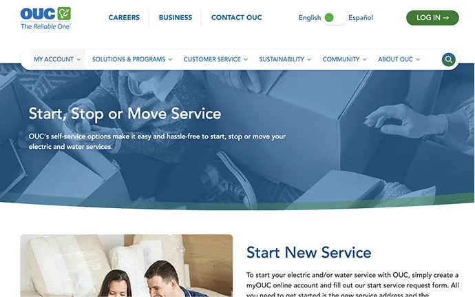 Start, stop, or move service