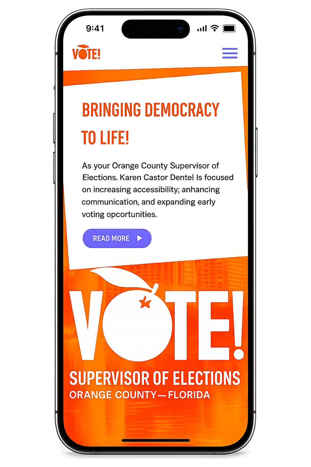 Accessible election website on mobile