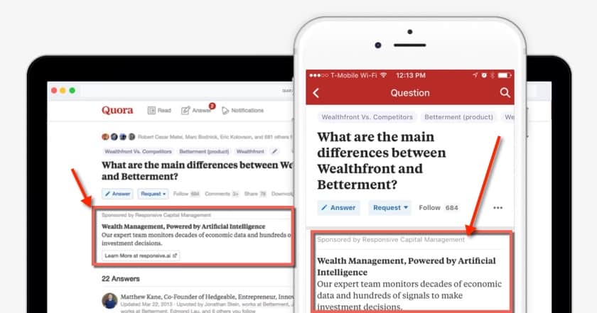 Example Quora Ads
