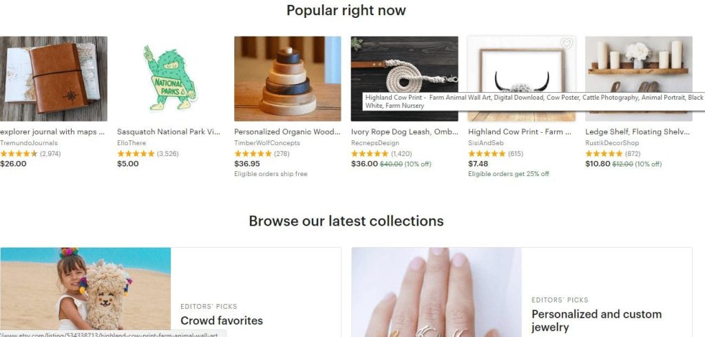 Etsy popular right now