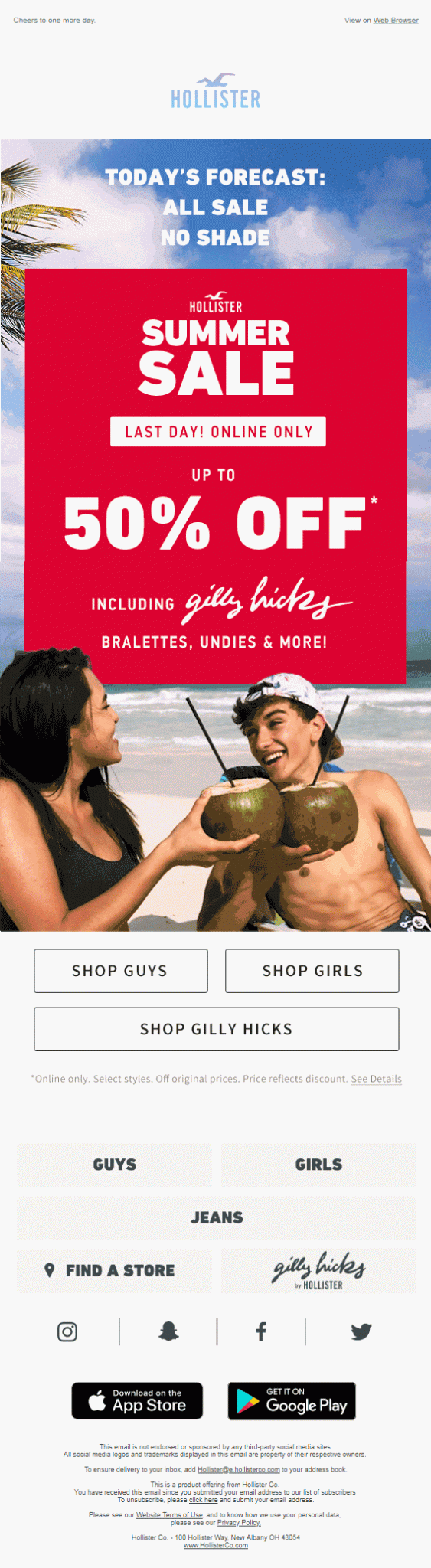 Hollister email ad