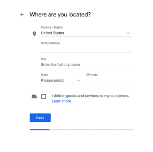 Location for Google My Business 