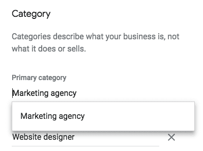 Google My Business Categories 