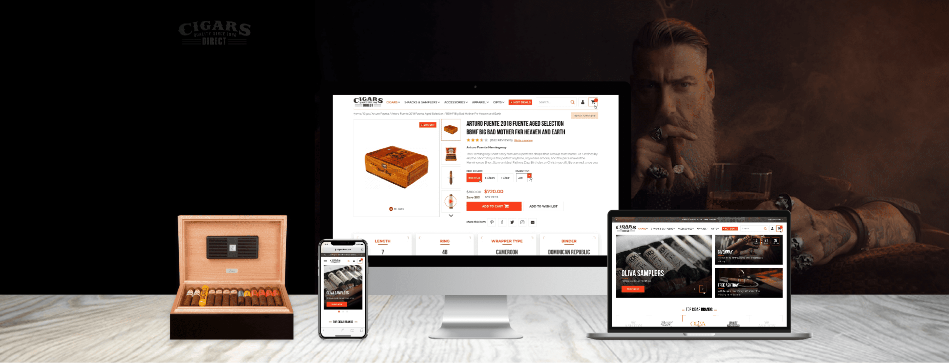 ecommerce digital marketing agency design for cigars direct