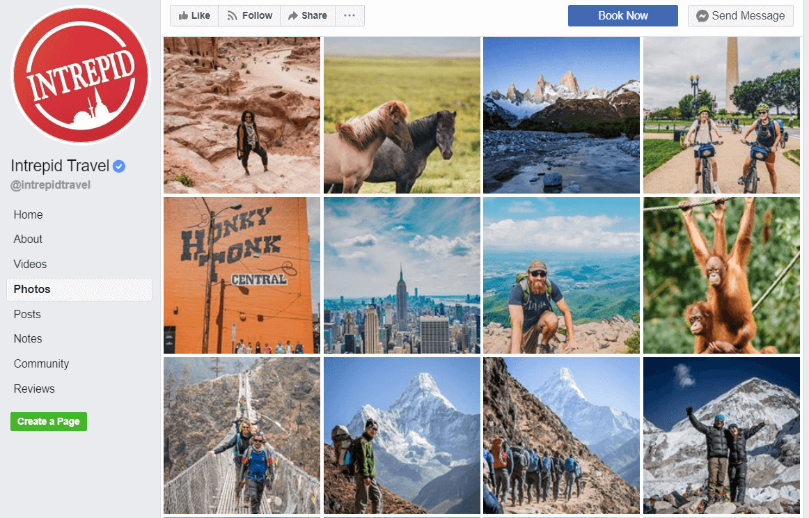 Intrepid Travel Facebook page