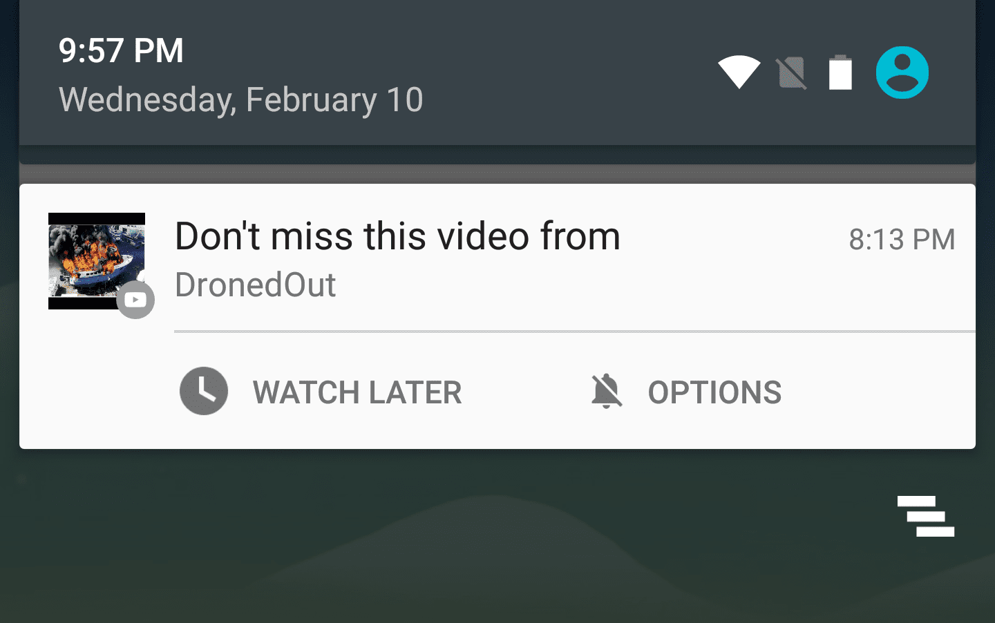 Youtube smartphone push notification