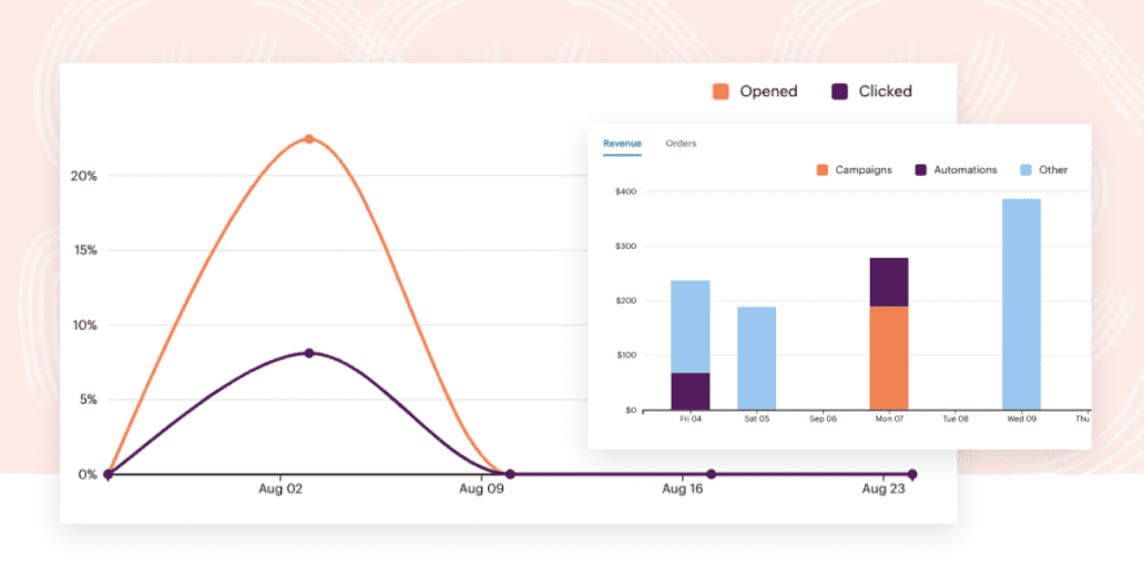 Mailchimp insight example chart