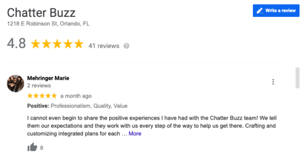 Google My Business GMB Review Testimonial