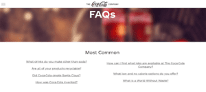 coca cola faqs content marketing for manufacturers