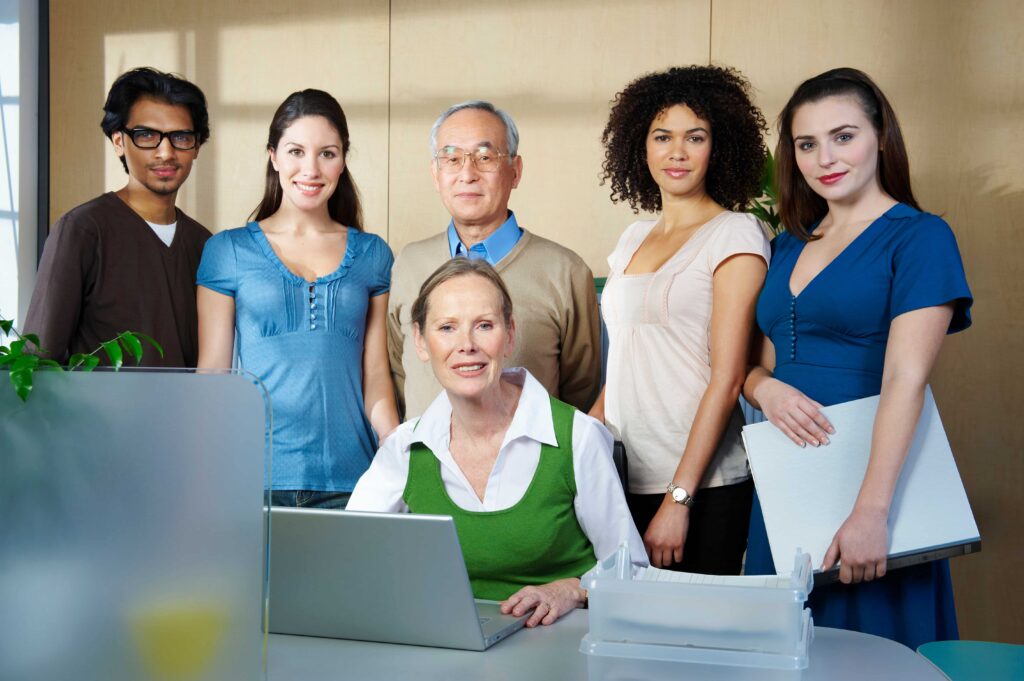 Diverse group of entertainment marketing team members