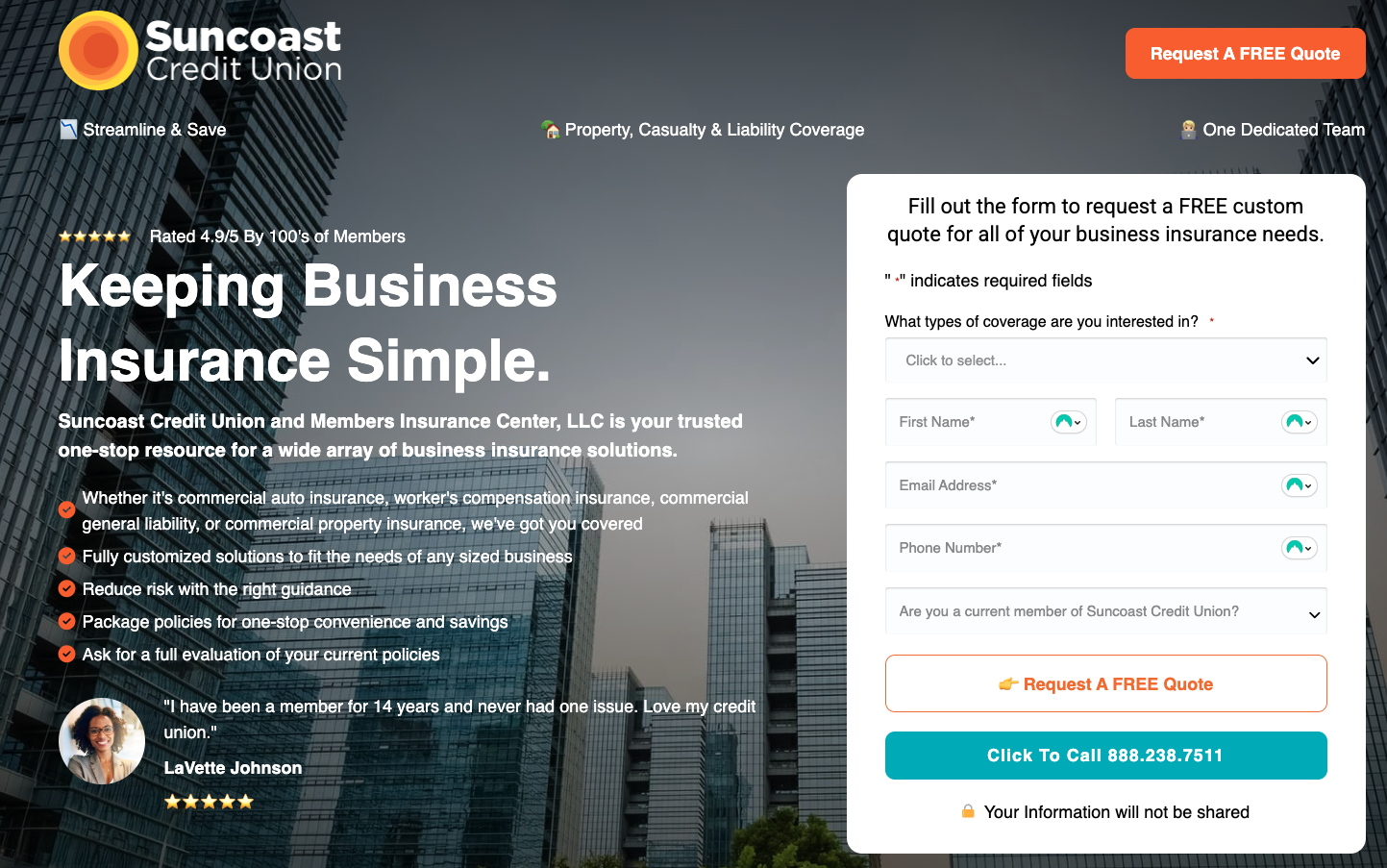 suncoast landing page digital marketing strategy