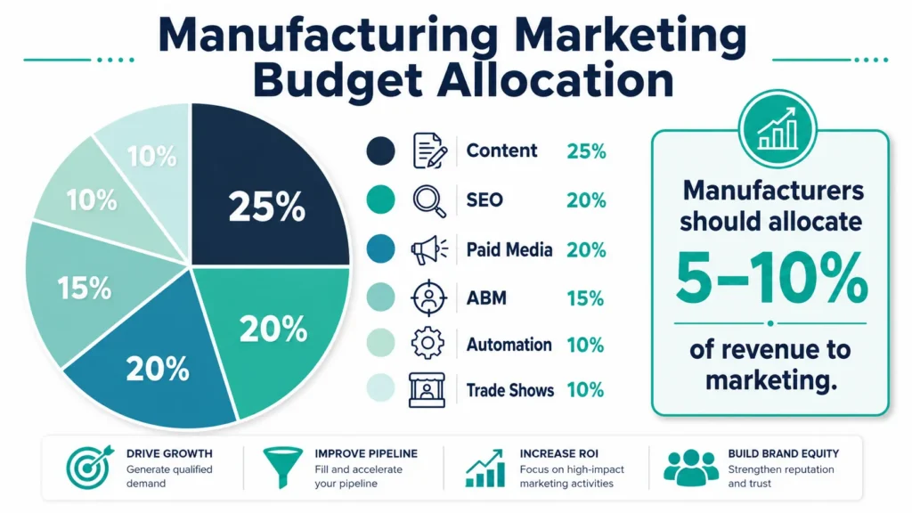 Manufacturing Marketing Budget Allocation Infographic by ChatterBuzz Media