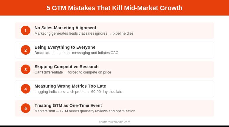 Five go-to-market strategy mistakes that kill mid-market growth