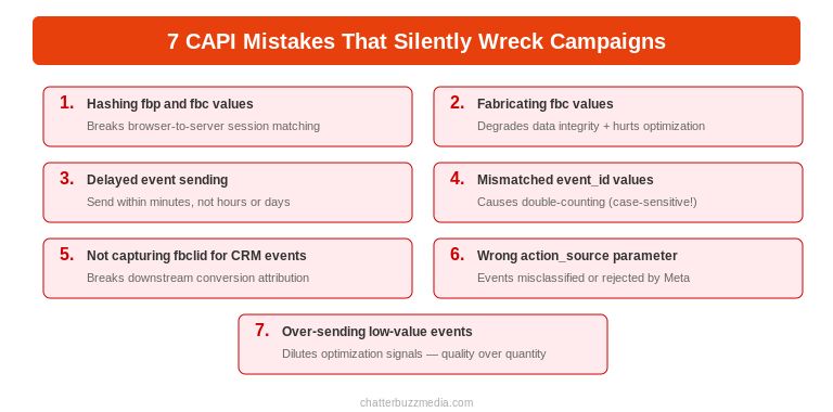 Seven common Meta Conversions API implementation mistakes that silently reduce campaign performance