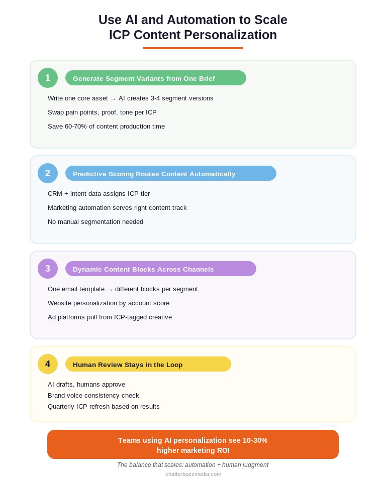 four step process for using AI and automation to scale icp based content personalization