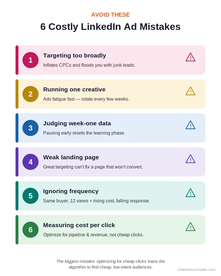 Six costly LinkedIn advertising mistakes to avoid in a B2B ad strategy