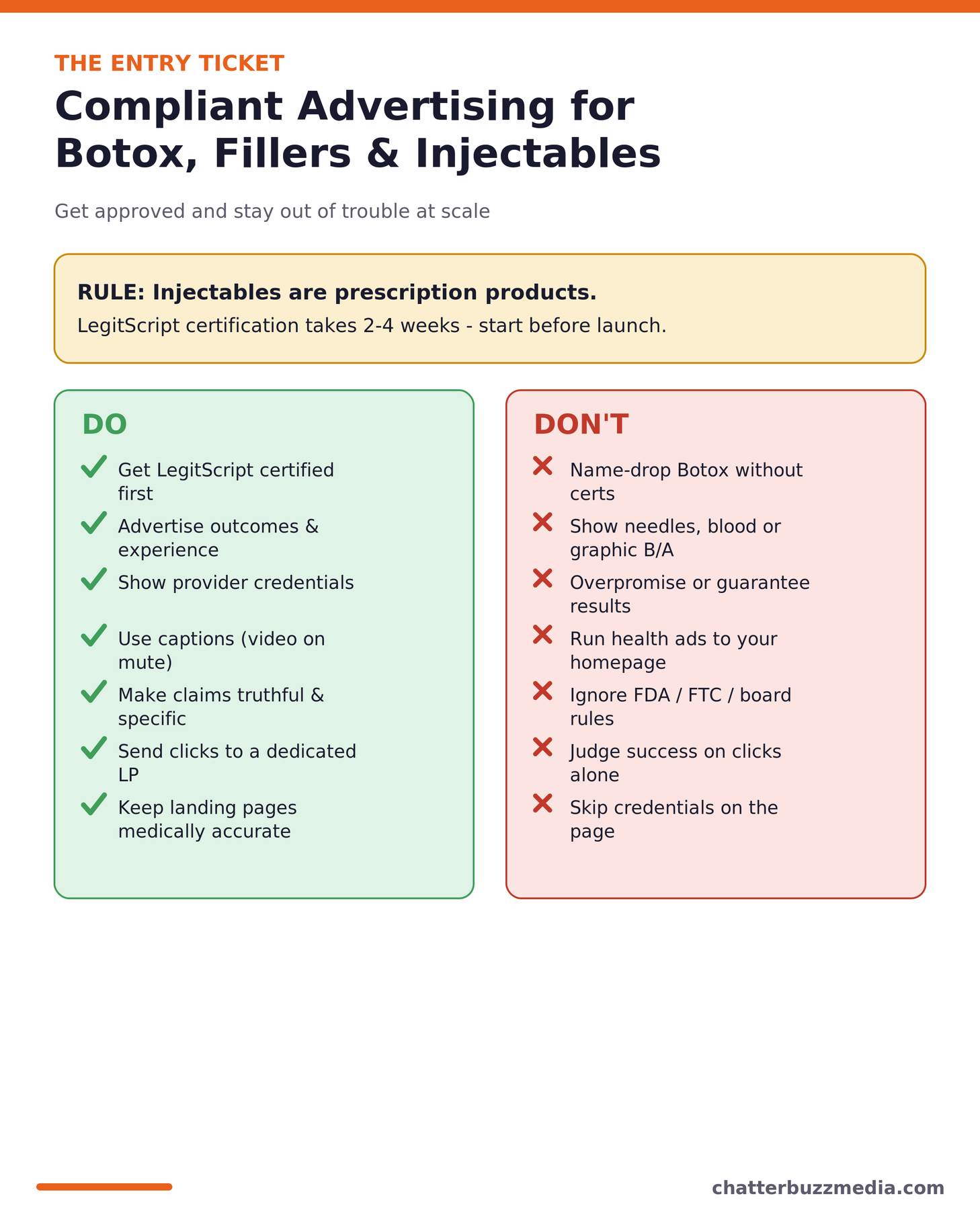 Compliant advertising for Botox, fillers and injectables, a do and don't checklist