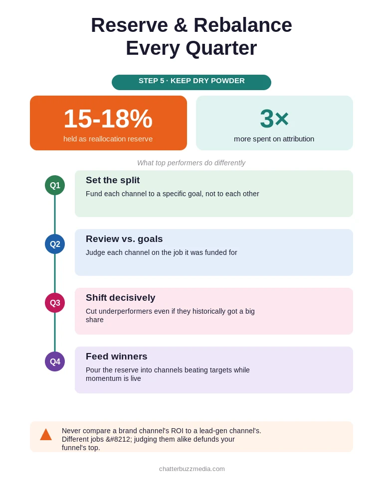 Marketing budget reserve and quarterly reallocation framework for 2026
