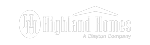 Highland Homes logo - real estate marketing client - All White