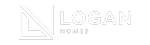 Logan Homes logo - real estate marketing client - All White