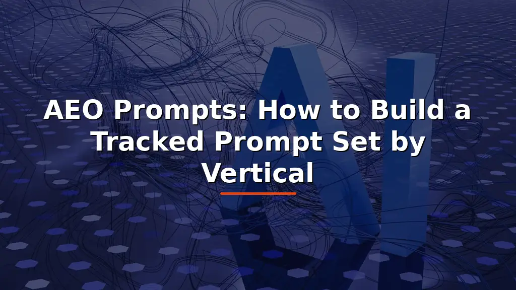 AEO Prompts: How to Build a Tracked Prompt Set by Vertical