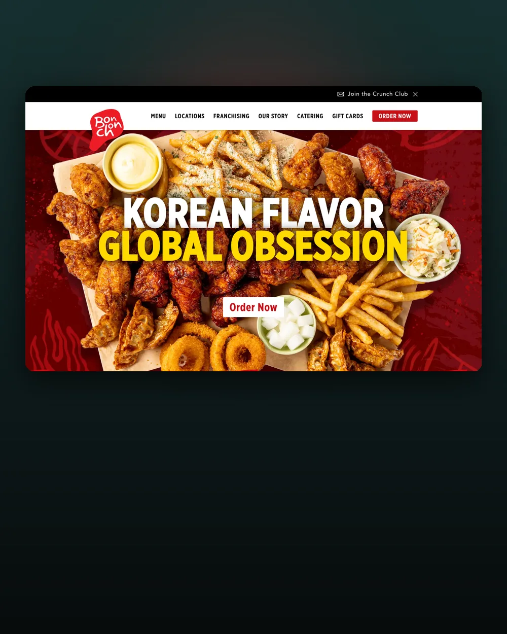 Bonchon homepage, multi-location and franchise marketing agency case study