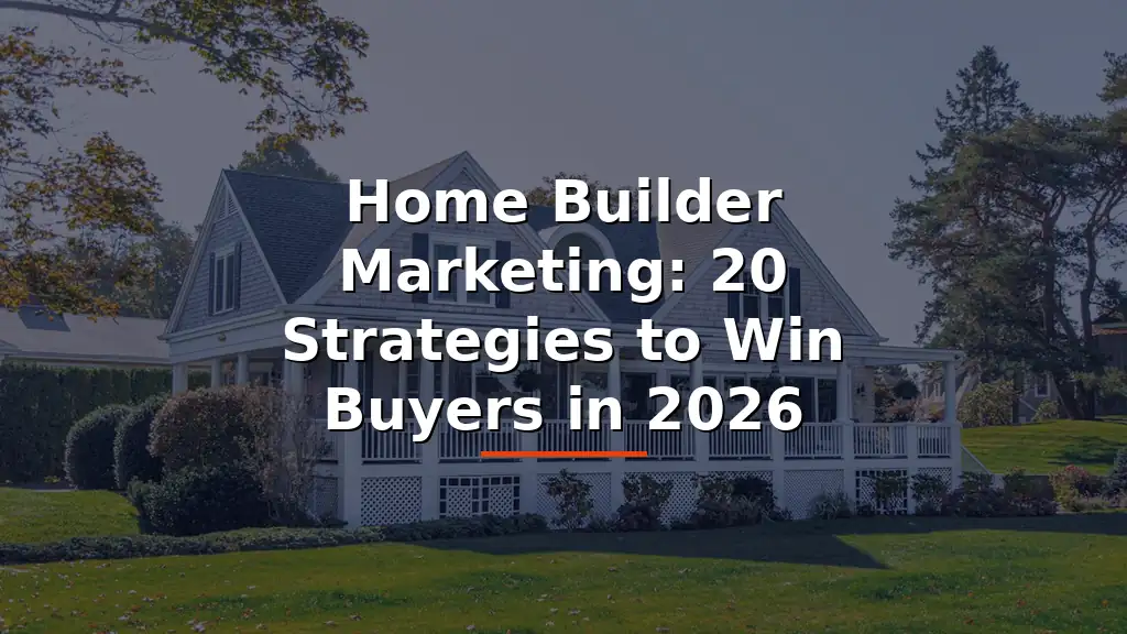 Home Builder Marketing: 20 Strategies to Win Buyers in 2026