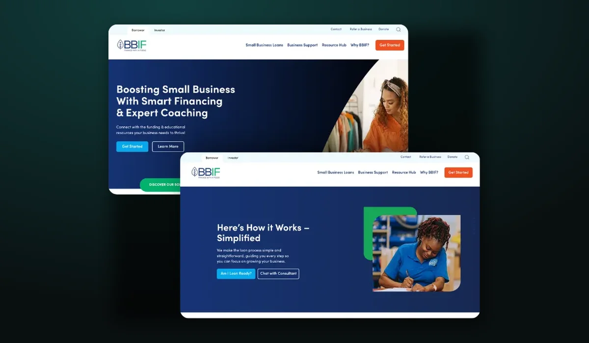 Black Business Investment Fund website — small business lending financial services marketing client