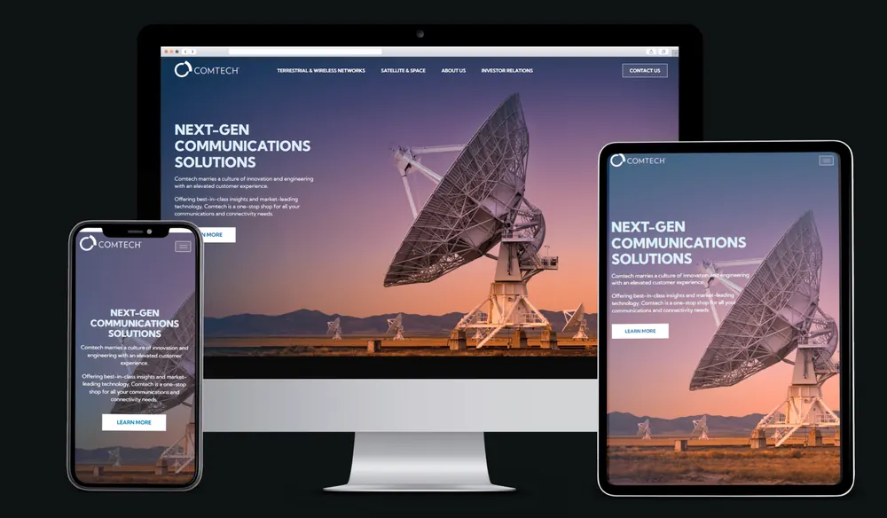 Comtech Systems technology website and SEO case study, 50 page-one keywords